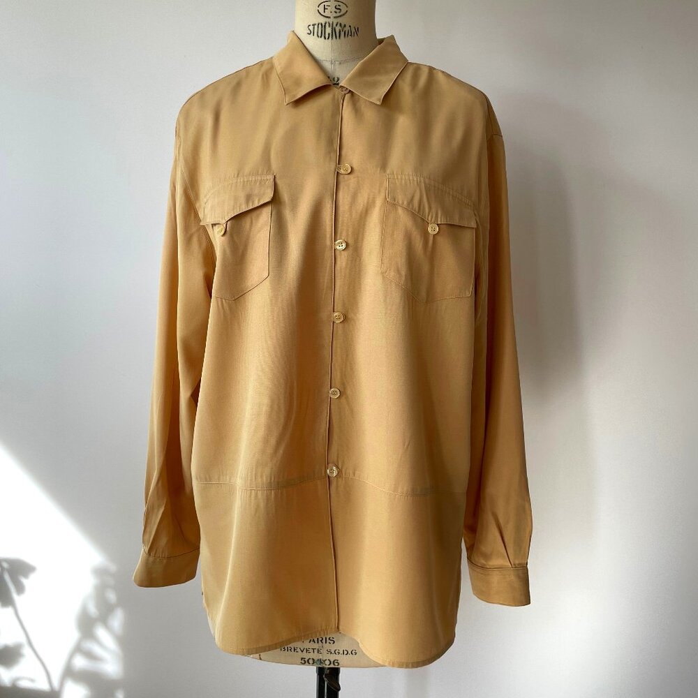 Vintage Flowy Button Down Tunic - Made in Hong Kong